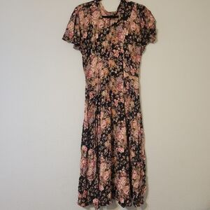 Floral Black and Pink Dress